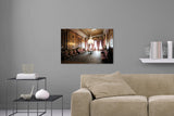 Aufgehängtes Wandbild einer Fotografie eines Raums mit Kronleuchter im Beylerbeyi Palast. Fotokunst online kaufen. Hinter Acrylglas oder als Poster