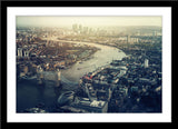 Fotografie mit Blick über London und der Themse. Fotokunst online kaufen. Wandbild im Rahmen