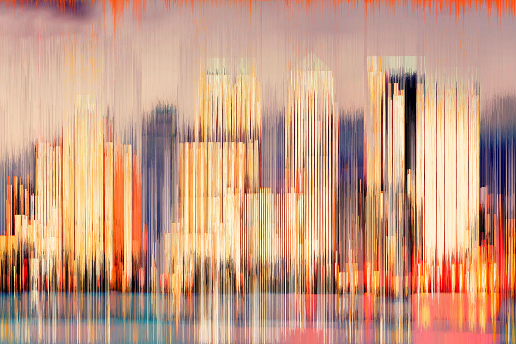 Abstrakte Fotografie der Canary Wharf in London. Fotokunst online kaufen. Wandbild hinter Acrylglas oder als Poster