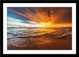 Landschafts Natur Fotografie von einem Stand und Meer bei Sonnenuntergang. Fotokunst und Bilder online kaufen. Wandbild im Rahmen