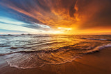 Landschafts Natur Fotografie von einem Stand und Meer bei Sonnenuntergang. Fotokunst und Bilder online kaufen. Wandbild hinter Acrylglas oder als Poster