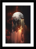 Abstrakte Fotografie vom Mond im Hochformat. Fotokunst und Bilder online kaufen. Wandbild im Rahmen