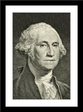 People Fotografie von George Washington auf der one dollar bill im Hochformat. Fotokunst und Bilder online kaufen. Wandbild im Rahmen
