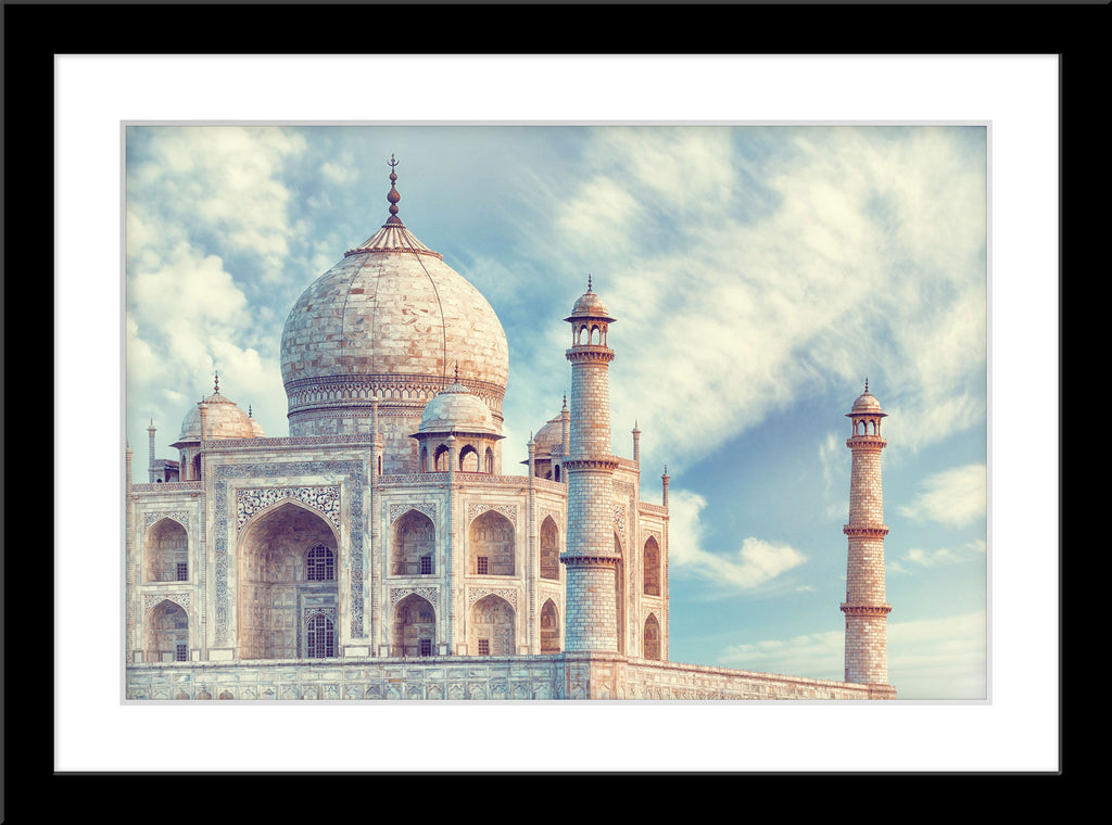 Architektur Fotografie des Taj Mahal in Indien. Fotokunst und Bilder online kaufen. Wandbild im Rahmen