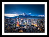 Architektur Stadt Fotografie der Skyline von Tokio mit Blick auf den Fujiyama. Fotokunst und Bilder online kaufen. Wandbild im Rahmen