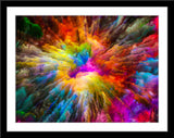 Abstrakte Fotografie von farbiger Explosion. Fotokunst und Bilder online kaufen. Wandbild im Rahmen