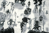 Schwarz-Weiß Abstrakte People Fotografie von Menschen in verrückten Kostümen und Robotern im vintage Look. Fotokunst und Bilder online kaufen. Wandbild hinter Acrylglas oder als Poster